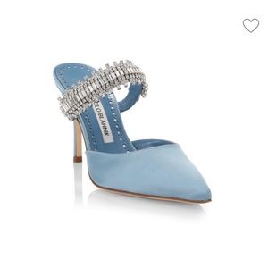 MANOLO BLAHNIK Lutara 90 Embellished Mules